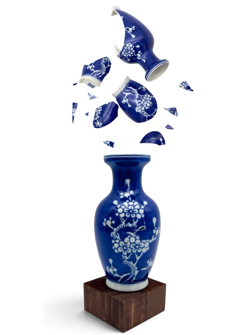 Kintsugi Vase Prunus Plum Blossom Mini Gold Crack Art Personal Growth Gift